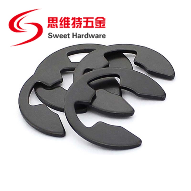 WSHR-00583 100pcs/lot Open Split Washer M5 E-Type Circlip Buckle Carbon Steel Snap Retaining Washer 