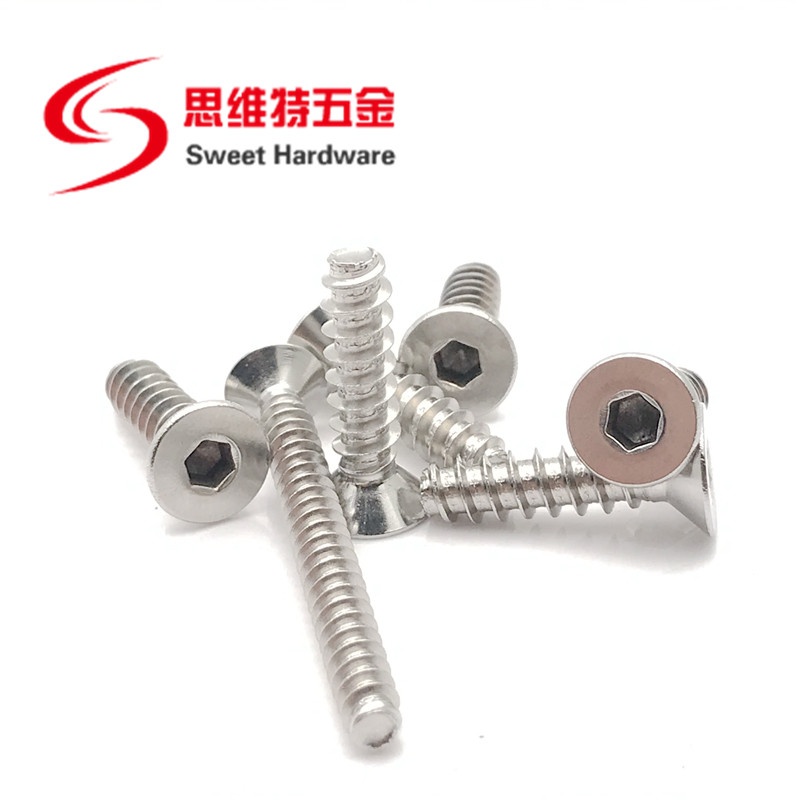 Countersunk head socket screw A2 A4 stainless steel blunt tip tapping screw with competitive price