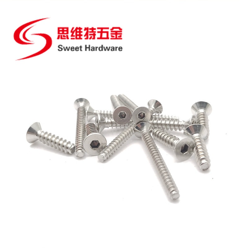 Countersunk head socket screw A2 A4 stainless steel blunt tip tapping screw with competitive price