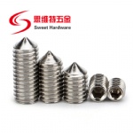 China supplier SS304 stainless steel grub sharp set screw manufacturer DIN914
