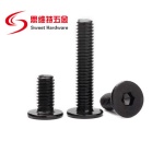 M2 M2.5 M3 M4 Stainless Steel 304 Black Hexagon Socket Head Bolt Ultra Low Profile Wafer Head Screws
