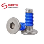 SS304 Stainless Steel Ultra Thin Head CM Hex Socket Cap Screw Thread-Locking Hex Drive Flat Head Screws