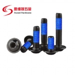 M5 M6 Black Stainless Steel Anti Loose Screws Anti Slip Hex Socket Flange Button Head Screw with Thread Locking